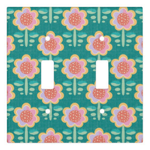 Spring Retro Flower Light Switch Cover