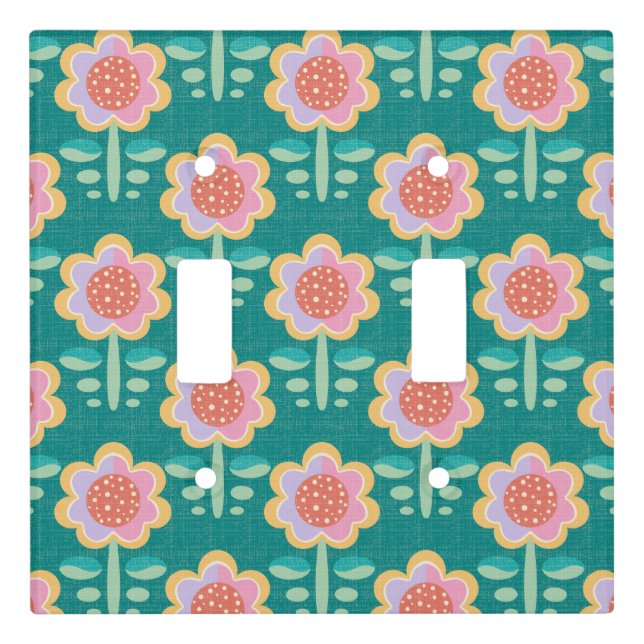 Spring Retro Flower Light Switch Cover (Front)