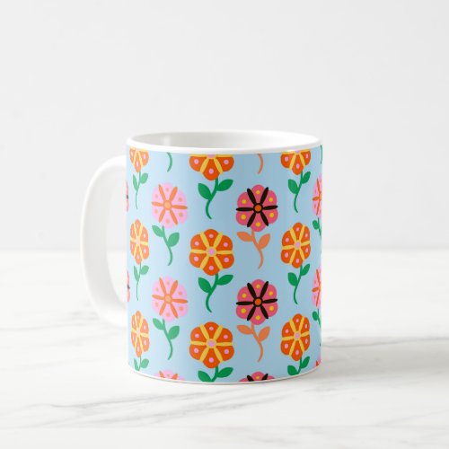 Spring retro flowers coffee mug