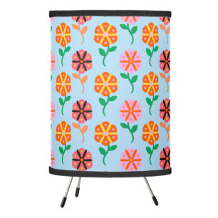 Spring retro flowers tripod lamp