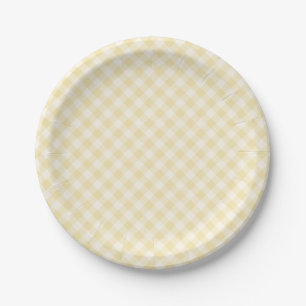 Spring Retro Gingham Buttercream Paper Plates