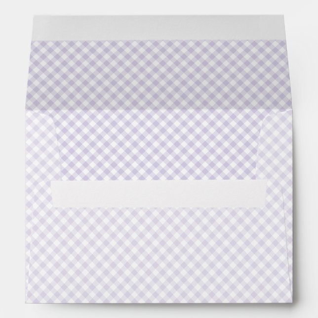 Spring Retro Gingham | Dusty Lavender Envelope (Back (Bottom))