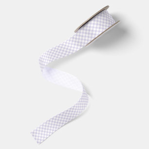 Spring Retro Gingham Dusty Lavender Satin Ribbon
