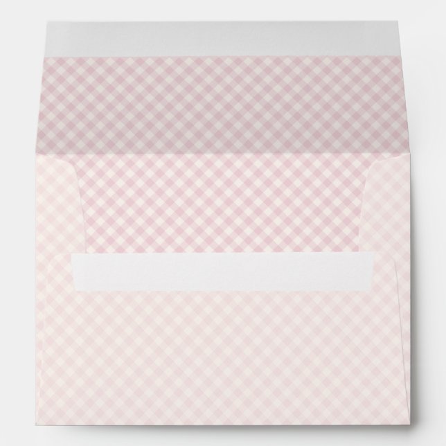 Spring Retro Gingham | Soft Blush Envelope (Back (Bottom))