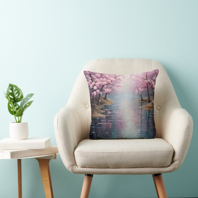Spring River Banks Throw Pillow (Chair)