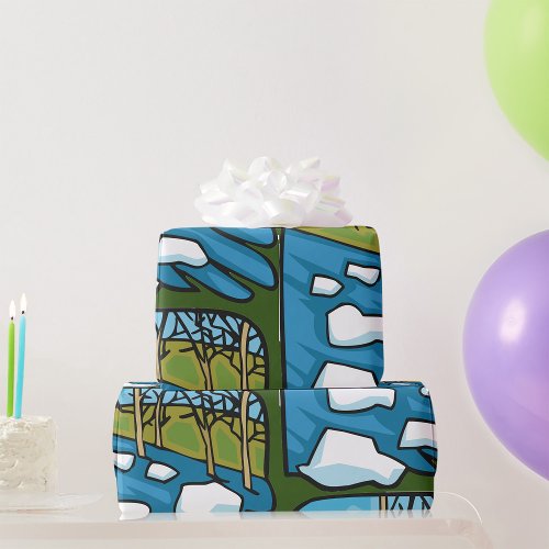 Spring River Wrapping Paper