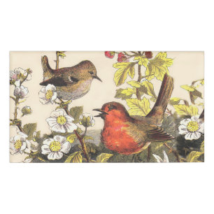 Spring Robin Birds Red Birding Name Tag