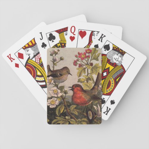 Spring Robin Birds Red Birding Poker Cards
