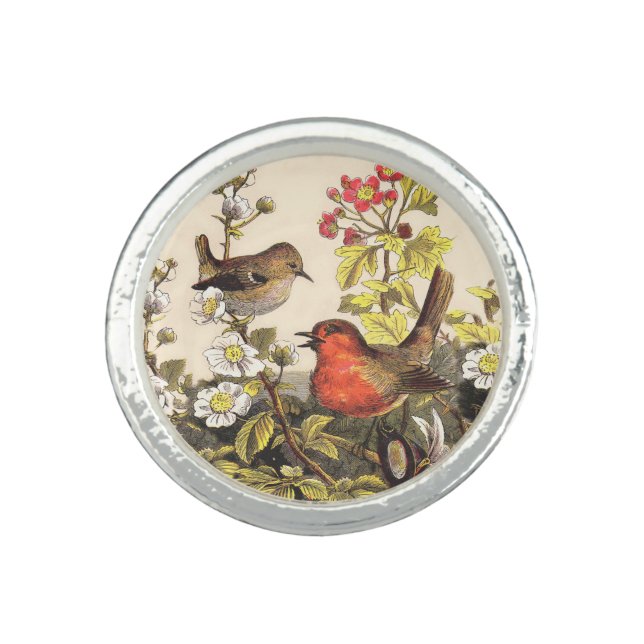 Spring Robin Birds Red Birding Ring (Front)