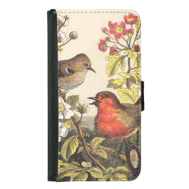 Spring Robin Birds Red Birding Samsung Galaxy Wallet Case (Front)