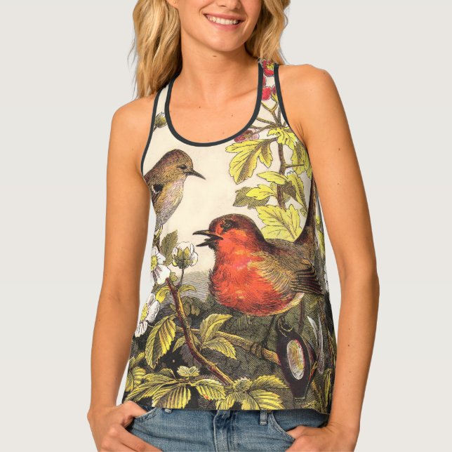 Spring Robin Birds Red Birding Tank Top (Front)