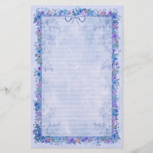 Spring Romance - Blue Stationery (Front)