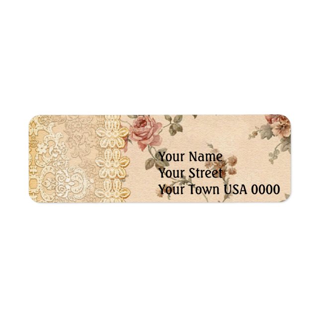 spring romance victorian rose pattern label (Front)