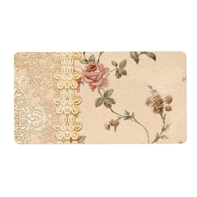 spring romance victorian rose pattern label (Front)