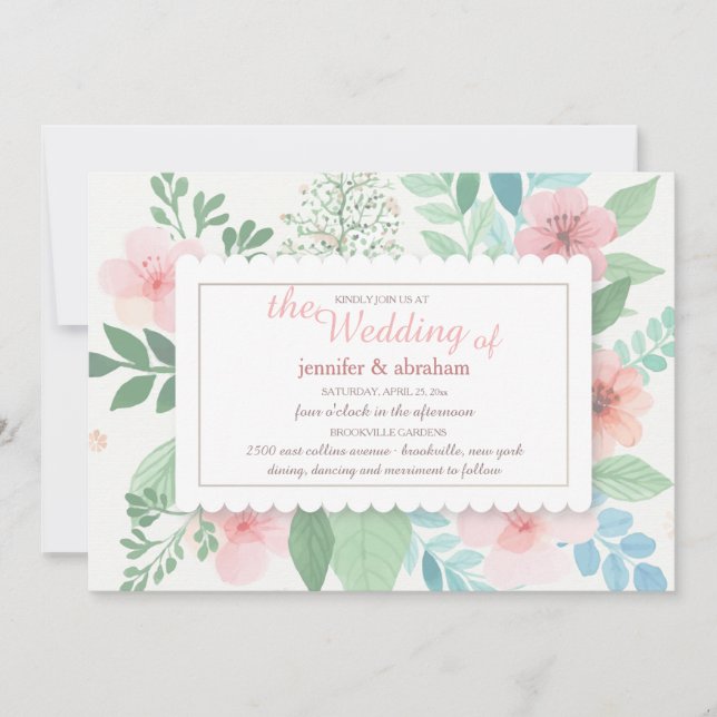 Spring Romance Wedding Invitations (Front)