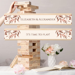 Spring Rose Gold Foil Wildflower Wedding Topple Tower