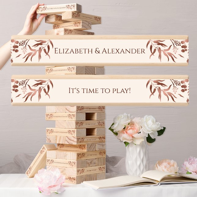 Spring Rose Gold Foil Wildflower Wedding Topple Tower (Creator Uploaded)