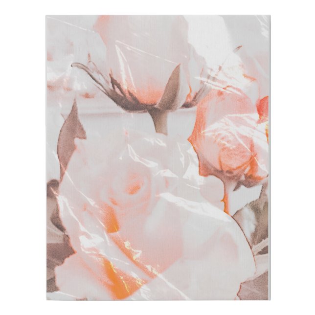 Spring roses faux canvas print (Front)