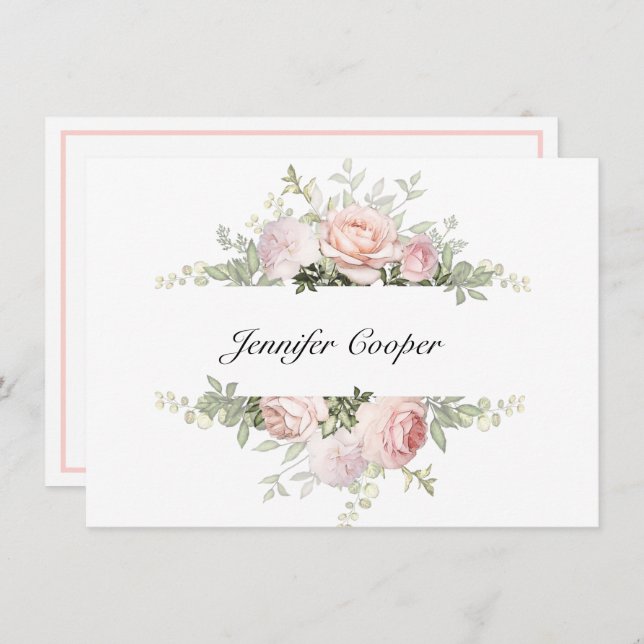 Spring Roses From Your Desk A Personal Note Card (Front/Back)