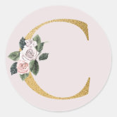 Funlucy Monogram Letter C With Powder White Rose Floral Wall Decor Art  Decals Initial Letter C Vinyl…See more Funlucy Monogram Letter C With  Powder