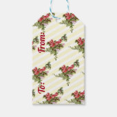 Spring Roses on Yellow Stripes Gift Tags (Front)