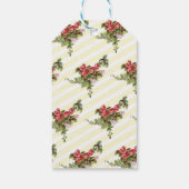 Spring Roses on Yellow Stripes Gift Tags (Back)