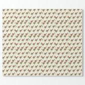 Spring Roses on Yellow Stripes Wrapping Paper (Flat)