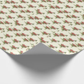 Spring Roses on Yellow Stripes Wrapping Paper (Corner)