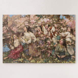 Spring Roundelay (by Edward Atkinson Hornel) Jigsaw Puzzle