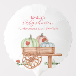 Spring Rustic Modern Pumpkin Labybug Baby Shower Balloon