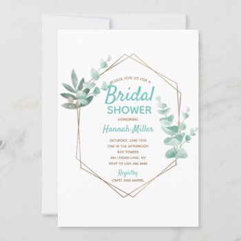 Spring Sage Floral Bridal Shower Birthday Invitation by ThreeFoursDesign at Zazzle