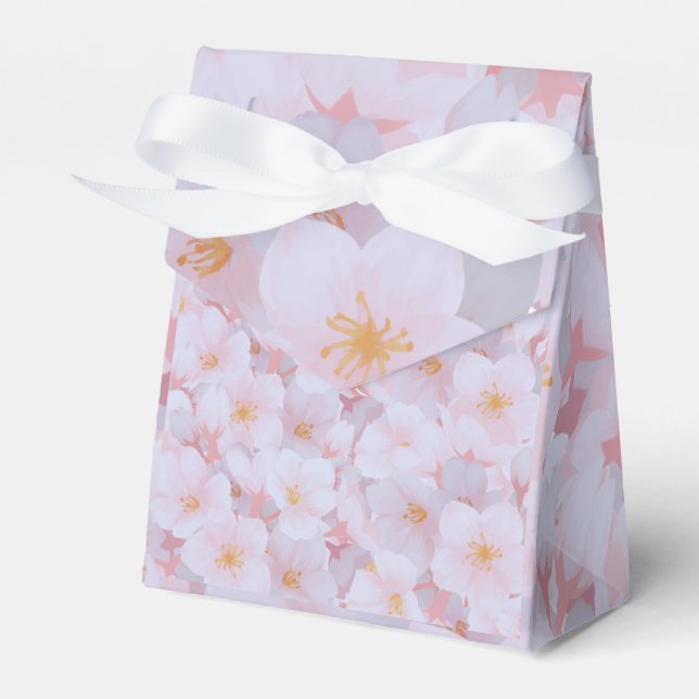 Spring Sakura Cherry Blossom  Wrapping Paper Favor Boxes (Front Side)