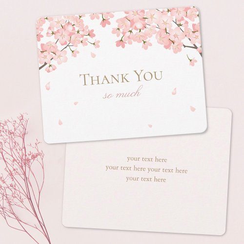 Spring Sakura Japanese Cherry Blossoms Pink Thank You Card