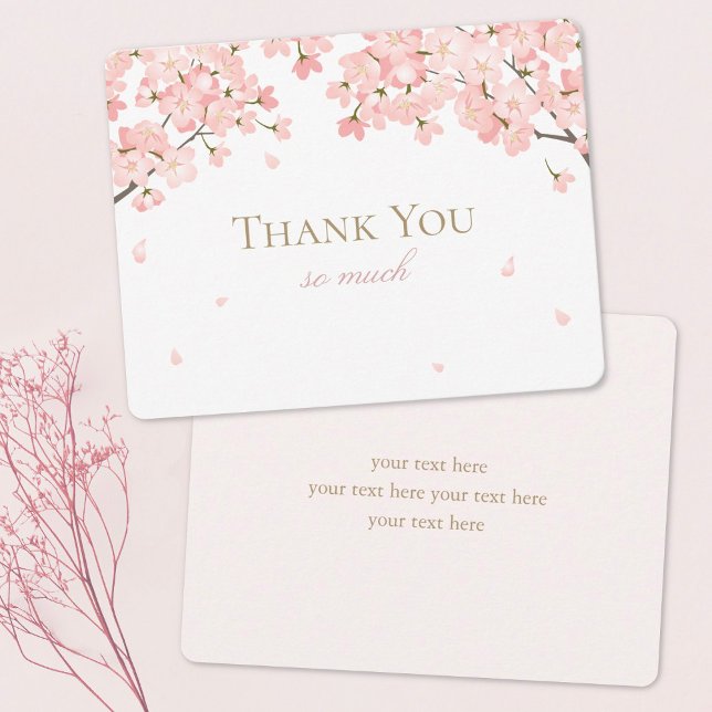 Spring Sakura Japanese Cherry Blossoms Pink Thank You Card (Creator Uploaded)