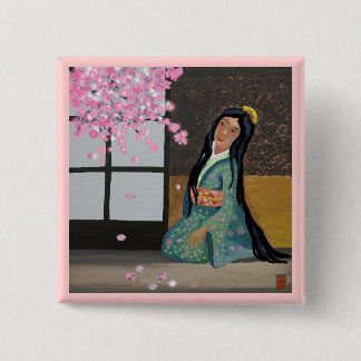 spring sakura pinback button