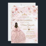 Spring Sakura Quinceañera Sweet 16 Cherry blossom  Invitation<br><div class="desc">Celebrate her special day with this elegant blush pink Quinceañera invitation featuring delicate watercolor florals,  soft butterflies,  and a stunning princess dress design. This romantic and feminine template is perfect for creating a memorable and luxurious Sweet 15 celebration.</div>
