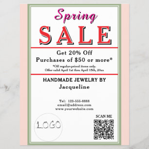 Spring Sale Blush Pink Sage Green BACKSIDE Heart Flyer