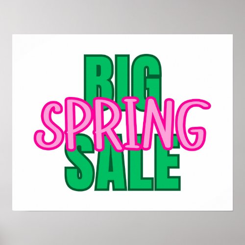 Spring Sale Sign Boutique Signage Retail Poster