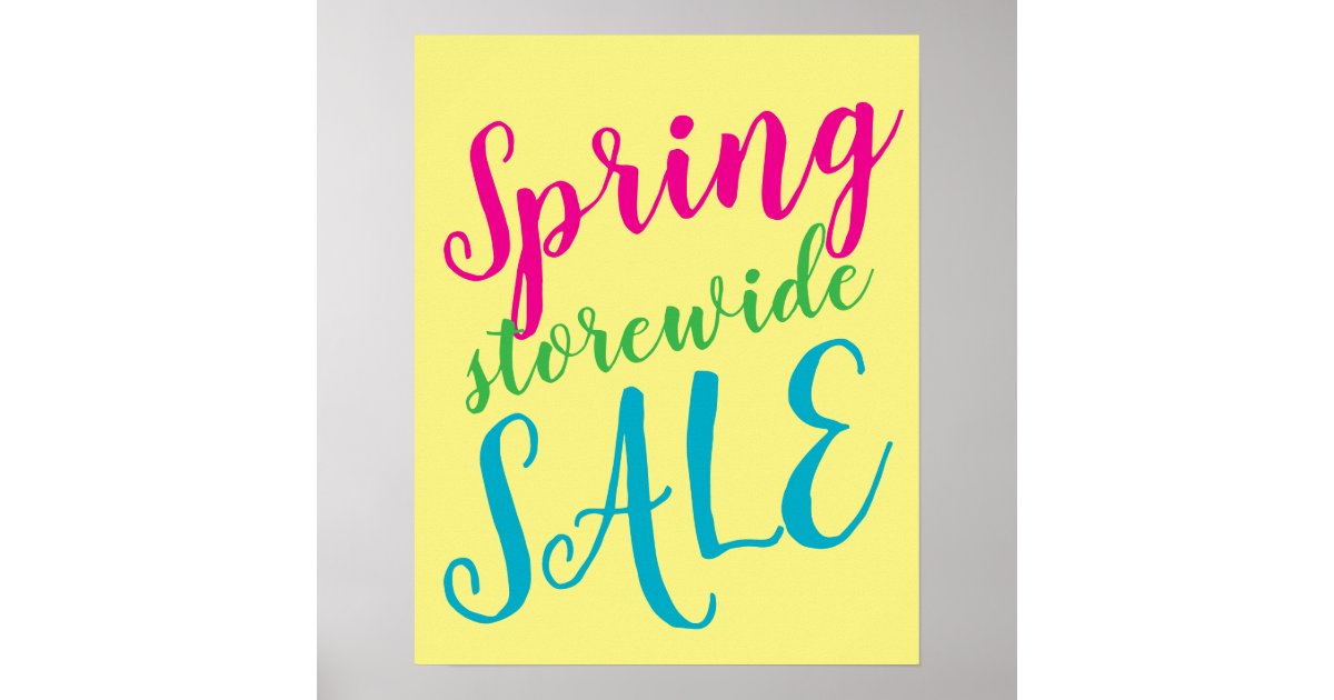 Spring Sale Sign, Storewide Sale Sign, Retail Poster | Zazzle