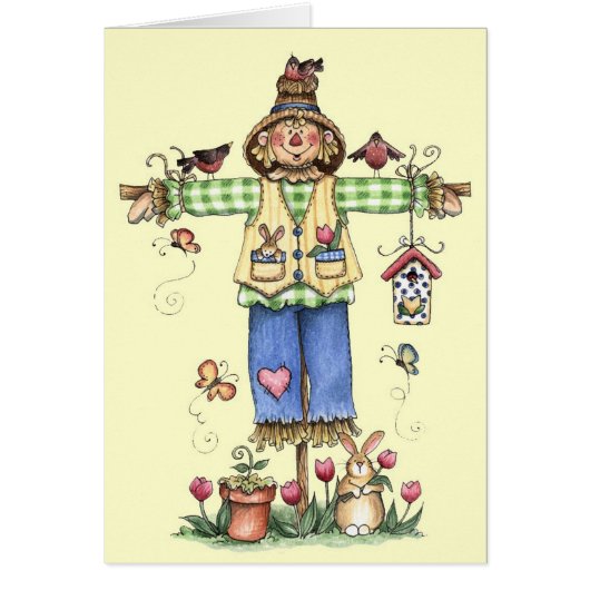 Spring Scarecrow Cards (Front)