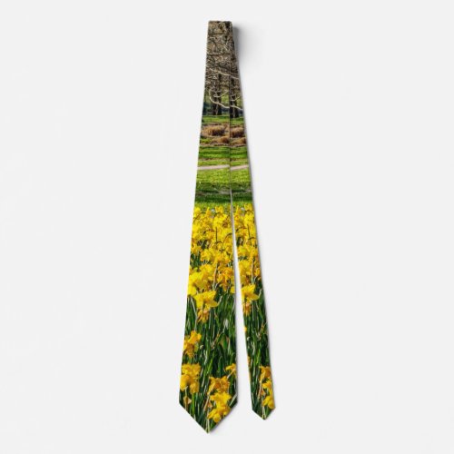 Spring Season Flower Garden Neck Tie