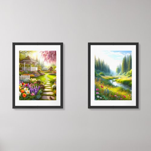 Spring Season Landscape  Wall Art Sets