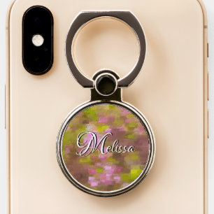 Spring Season Pink Abstract Name Phone Grip