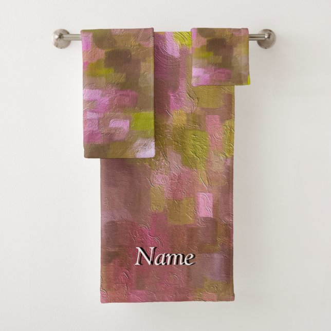 Spring Season Pinks Abstract Bathroom Set (Insitu)