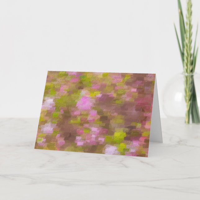 Spring Season Pinks Abstract Greeting Card (Front)