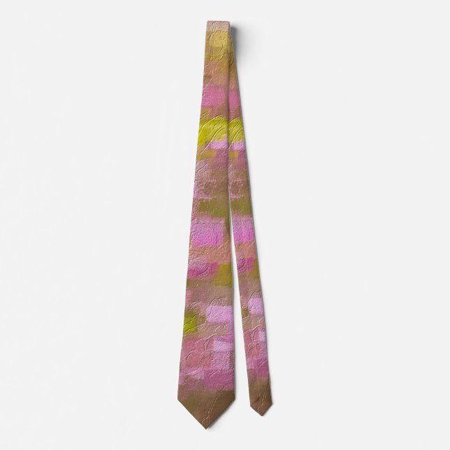 Spring Season Pinks Abstract Neck Tie (Front)