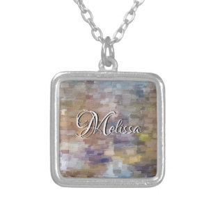 Spring Season Pinks Abstract Silver Plated Necklac Silver Plated Necklace