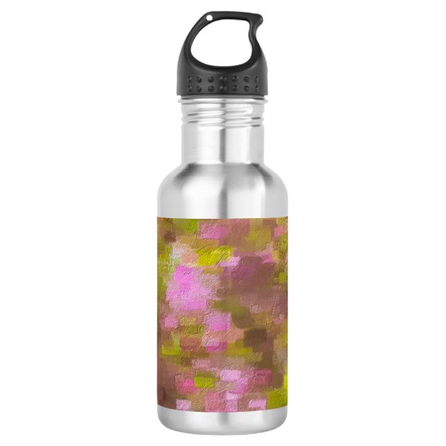 Spring Season Pinks Abstract Stainless Steel Water Bottle (Front)