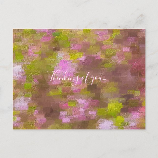 Spring Season Pinks Abstract Thinking Of You Postcard (Front)