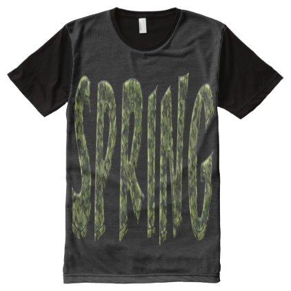Spring Season Typography Green Text All-Over-Print Shirt
